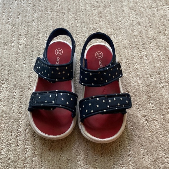 Toddler Cat & Jack Navy Blue Star Sandals Size 10 - Picture 1 of 7